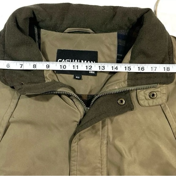 Casualman Jacket Tan Size 40 Soft & Warm Zip & Button Up Large Pockets - Picture 10 of 13